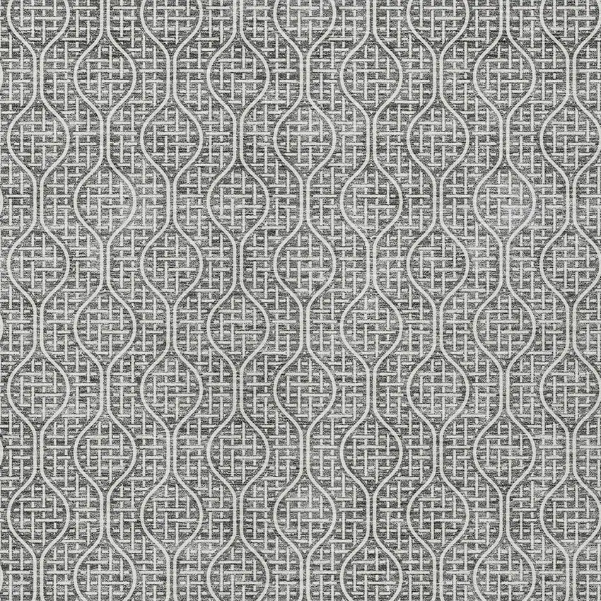 Gray And Ivory Geometric Washable Indoor Outdoor Area Rug Photo 6