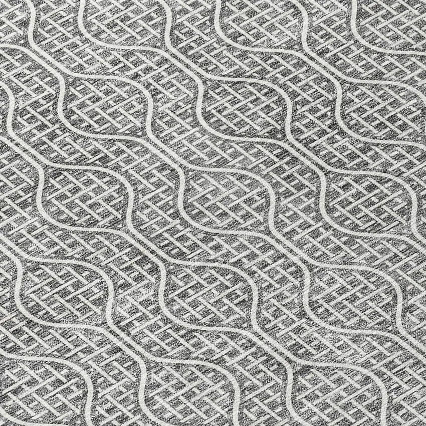 Gray And Ivory Geometric Washable Indoor Outdoor Area Rug Photo 5