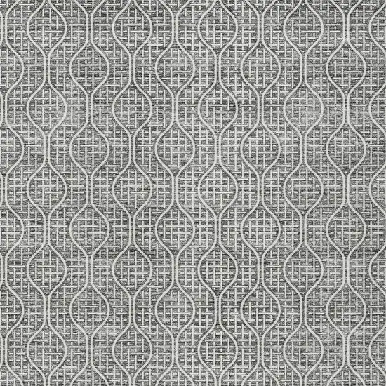 Gray And Ivory Geometric Washable Indoor Outdoor Area Rug Photo 6