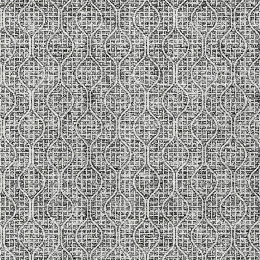 Gray And Ivory Geometric Washable Indoor Outdoor Area Rug Photo 6