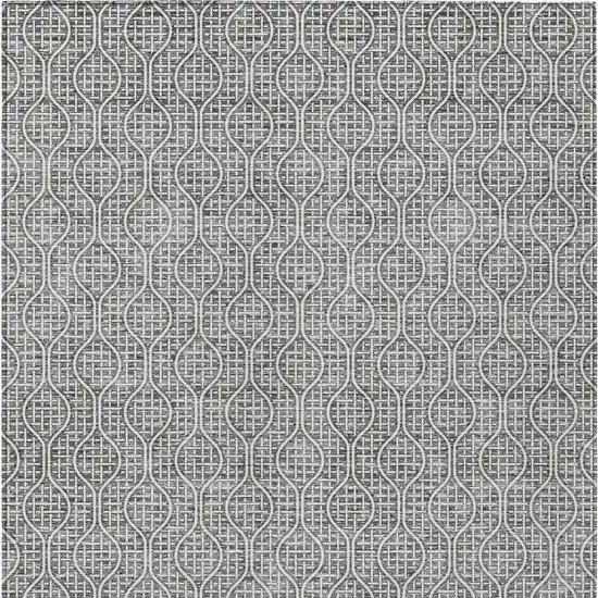 Gray And Ivory Geometric Washable Indoor Outdoor Area Rug Photo 7