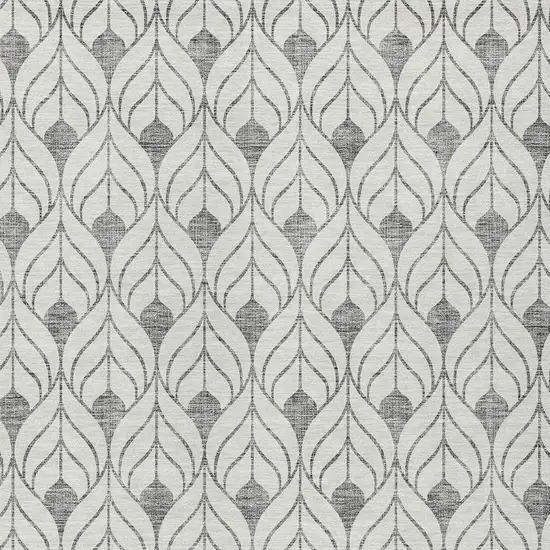 Gray And Ivory Geometric Washable Indoor Outdoor Area Rug Photo 6