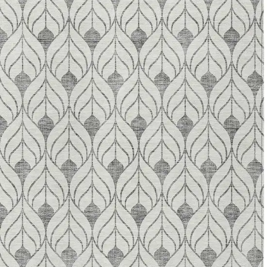 Gray And Ivory Geometric Washable Indoor Outdoor Area Rug Photo 5