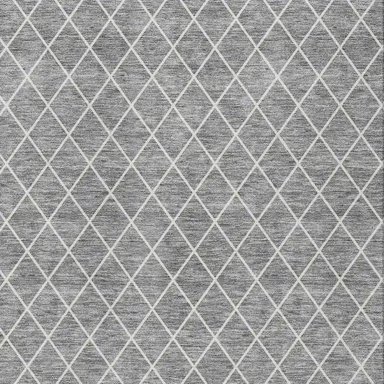 Gray And Ivory Geometric Washable Indoor Outdoor Area Rug Photo 6