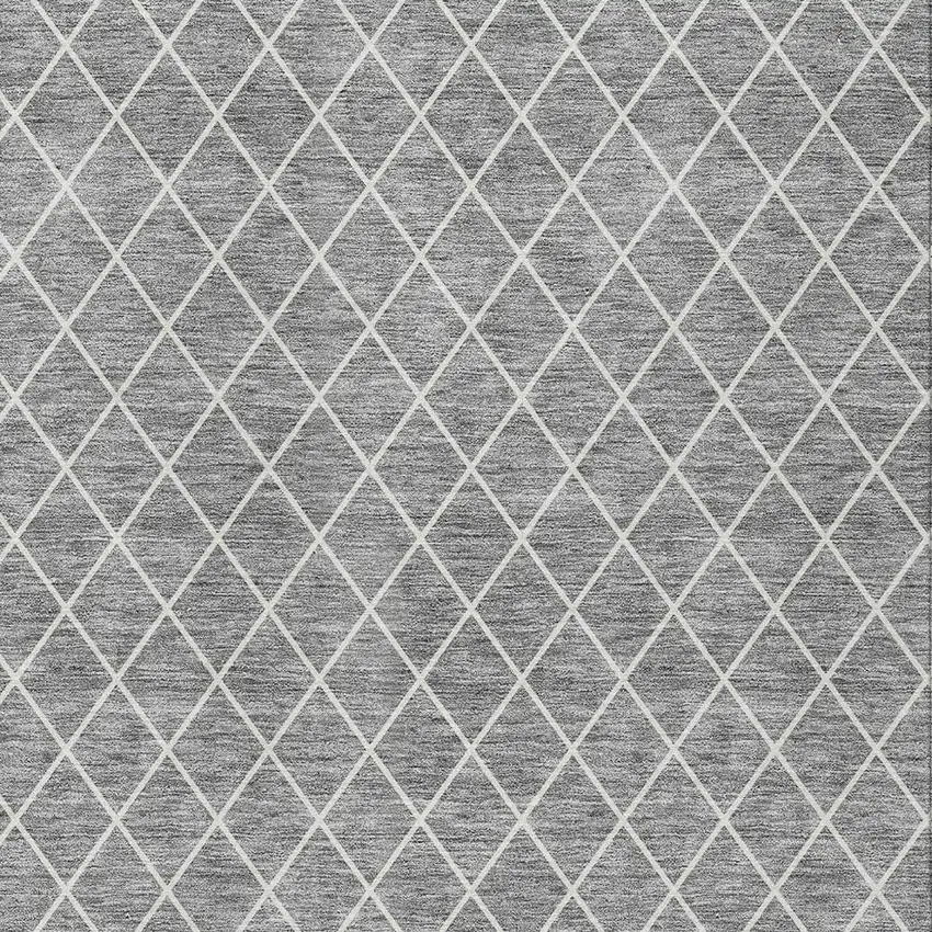 Gray And Ivory Geometric Washable Indoor Outdoor Area Rug Photo 6