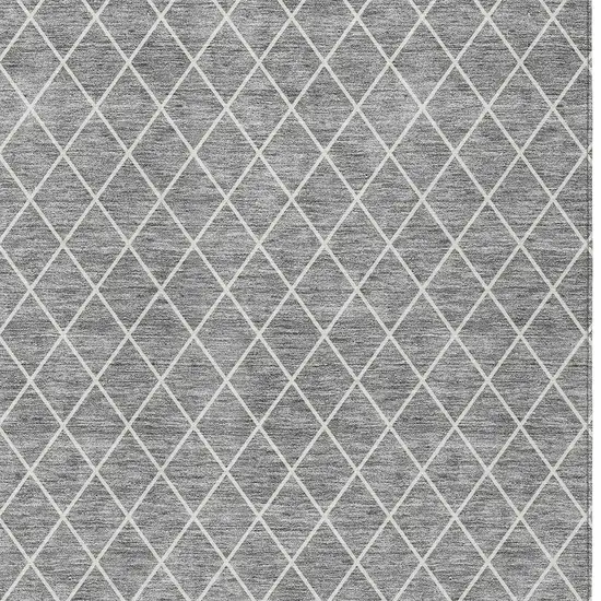 Gray And Ivory Geometric Washable Indoor Outdoor Area Rug Photo 6