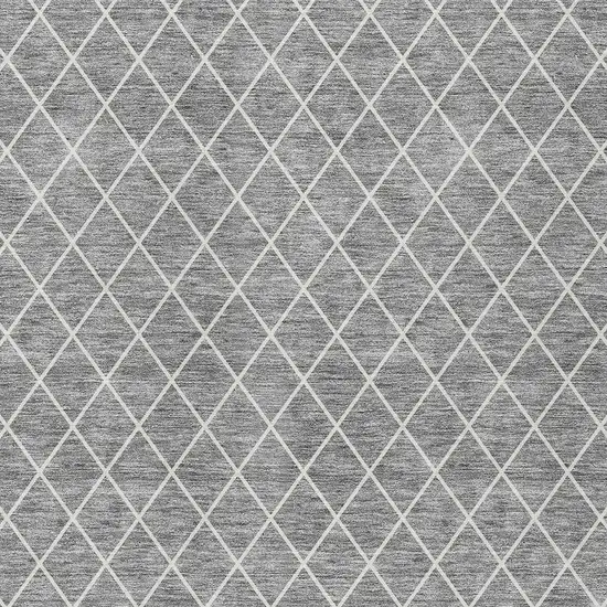 Gray And Ivory Geometric Washable Indoor Outdoor Area Rug Photo 6
