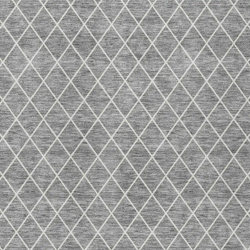 Gray And Ivory Geometric Washable Indoor Outdoor Area Rug Photo 6