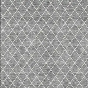 Photo of Gray And Ivory Geometric Washable Indoor Outdoor Area Rug