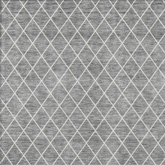 Gray And Ivory Geometric Washable Indoor Outdoor Area Rug Photo 6