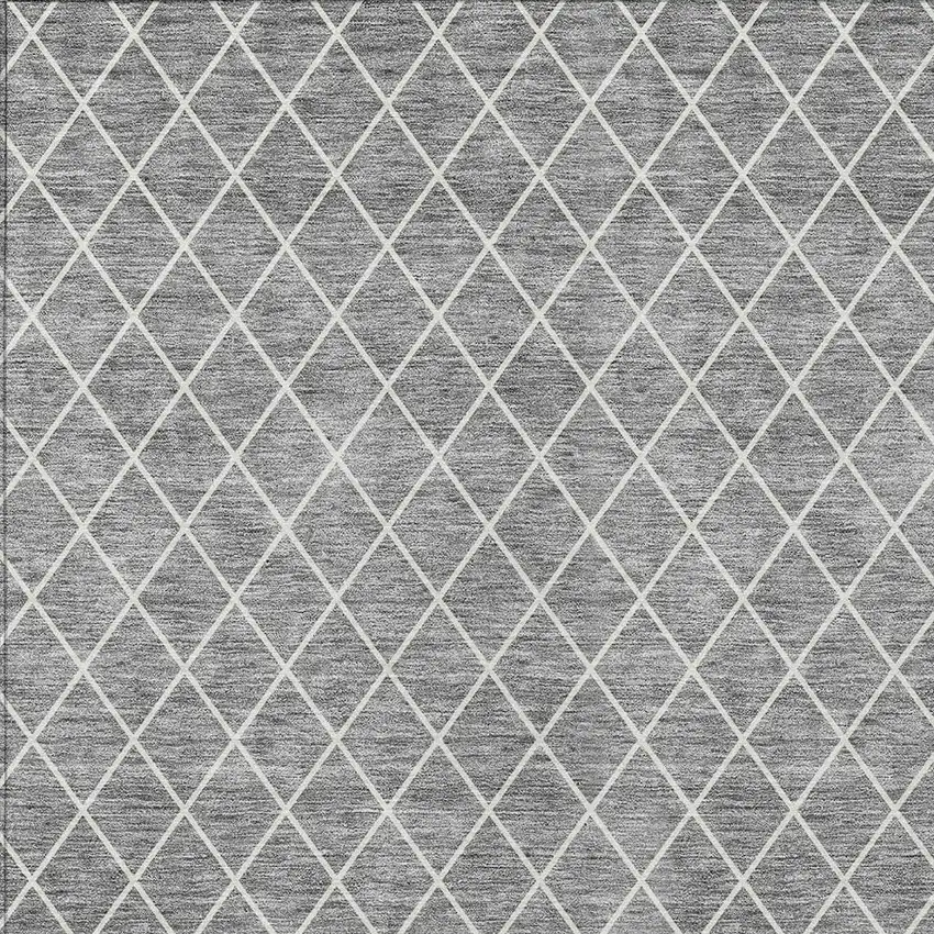 Gray And Ivory Geometric Washable Indoor Outdoor Area Rug Photo 6
