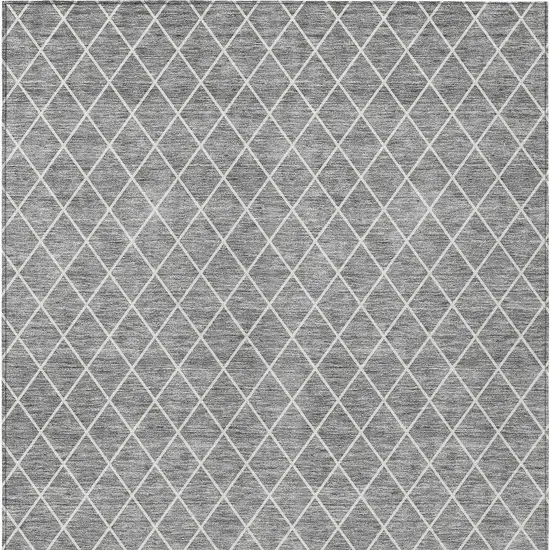 Gray And Ivory Geometric Washable Indoor Outdoor Area Rug Photo 5