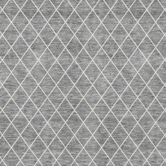 Gray And Ivory Geometric Washable Indoor Outdoor Area Rug Photo 4