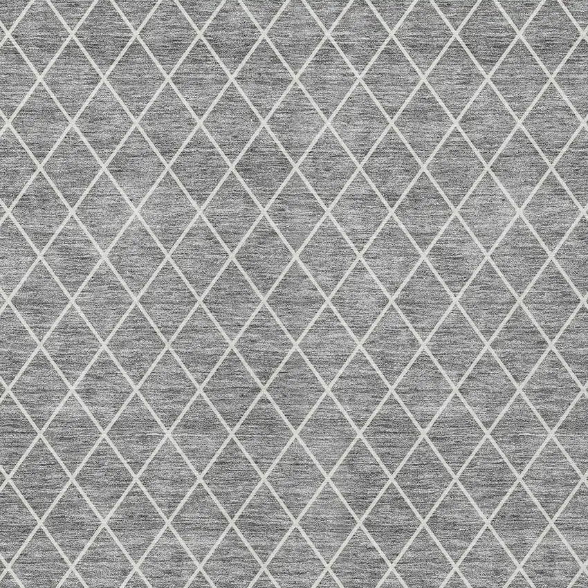 Gray And Ivory Geometric Washable Indoor Outdoor Area Rug Photo 4