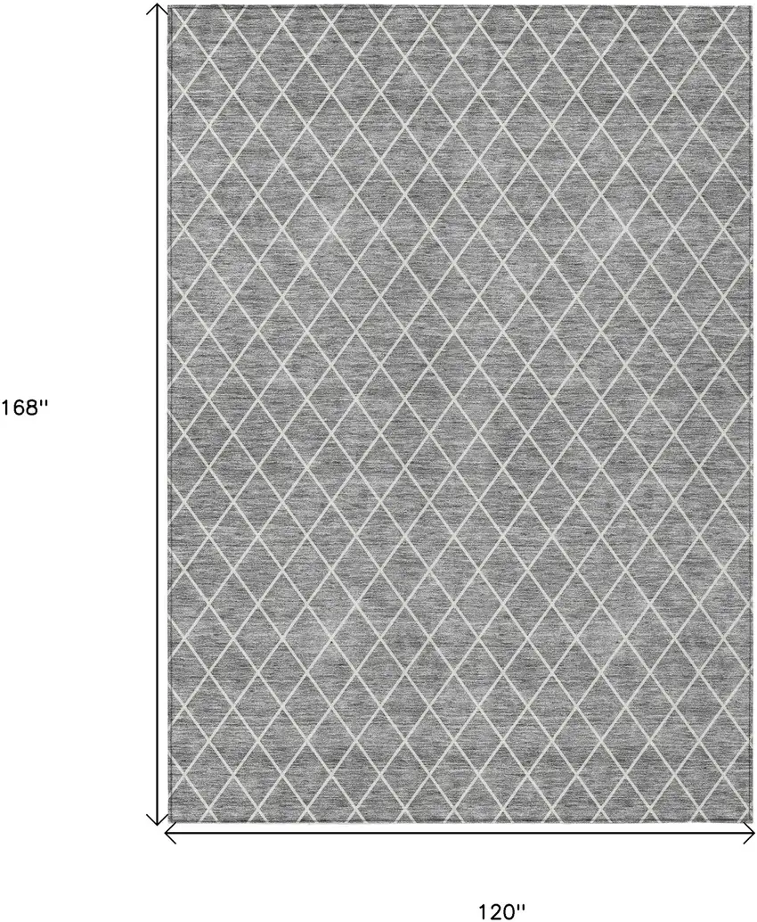 Gray And Ivory Geometric Washable Indoor Outdoor Area Rug Photo 7