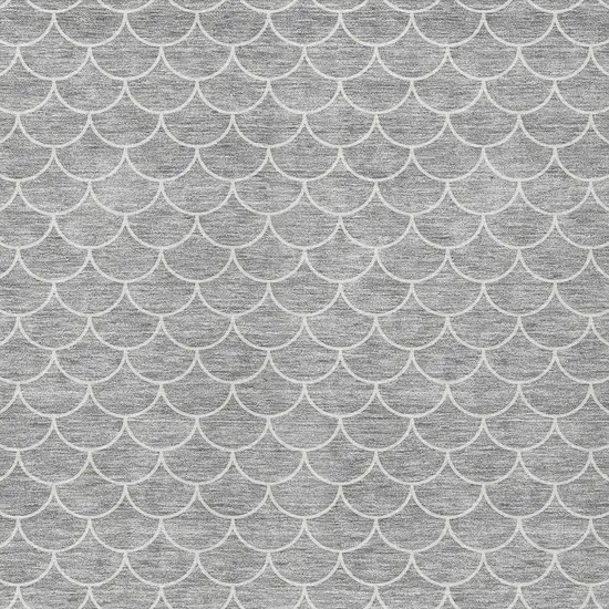 Gray And Ivory Geometric Washable Indoor Outdoor Area Rug Photo 6