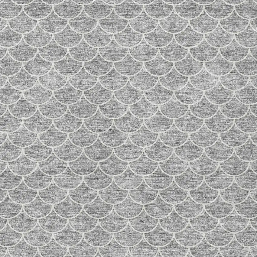 Gray And Ivory Geometric Washable Indoor Outdoor Area Rug Photo 6