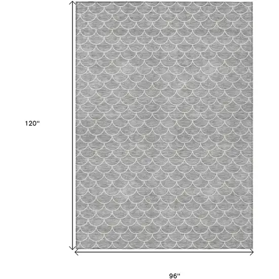 Gray And Ivory Geometric Washable Indoor Outdoor Area Rug Photo 3