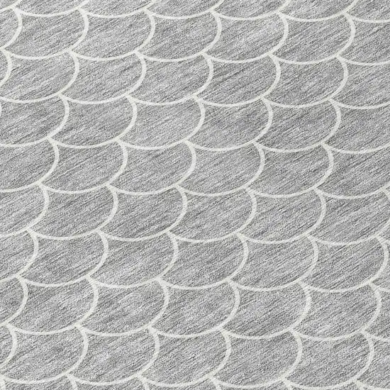 Gray And Ivory Geometric Washable Indoor Outdoor Area Rug Photo 5