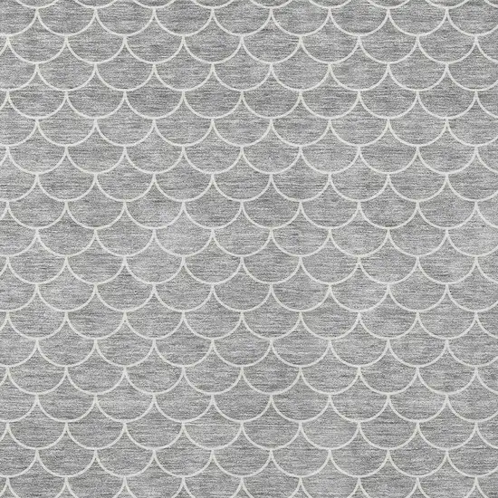 Gray And Ivory Geometric Washable Indoor Outdoor Area Rug Photo 6
