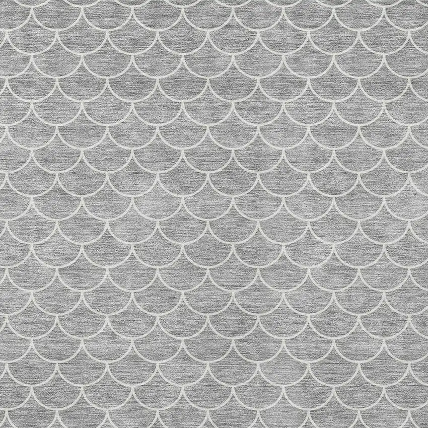 Gray And Ivory Geometric Washable Indoor Outdoor Area Rug Photo 6