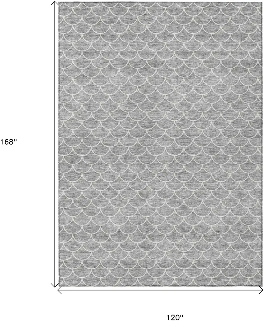Gray And Ivory Geometric Washable Indoor Outdoor Area Rug Photo 3