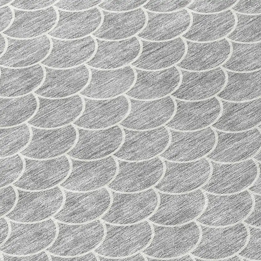 Gray And Ivory Geometric Washable Indoor Outdoor Area Rug Photo 5