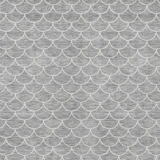 Gray And Ivory Geometric Washable Indoor Outdoor Area Rug Photo 6