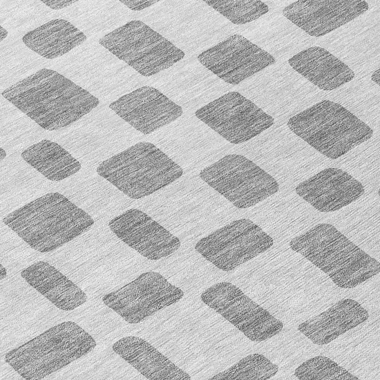 Gray And Ivory Geometric Washable Indoor Outdoor Area Rug Photo 9