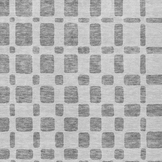 Gray And Ivory Geometric Washable Indoor Outdoor Area Rug Photo 6