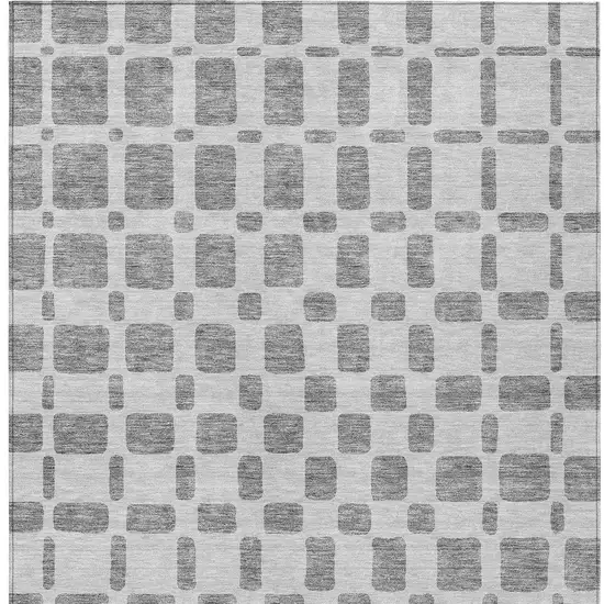 Gray And Ivory Geometric Washable Indoor Outdoor Area Rug Photo 7