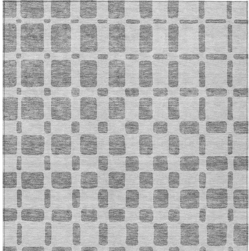 Gray And Ivory Geometric Washable Indoor Outdoor Area Rug Photo 7