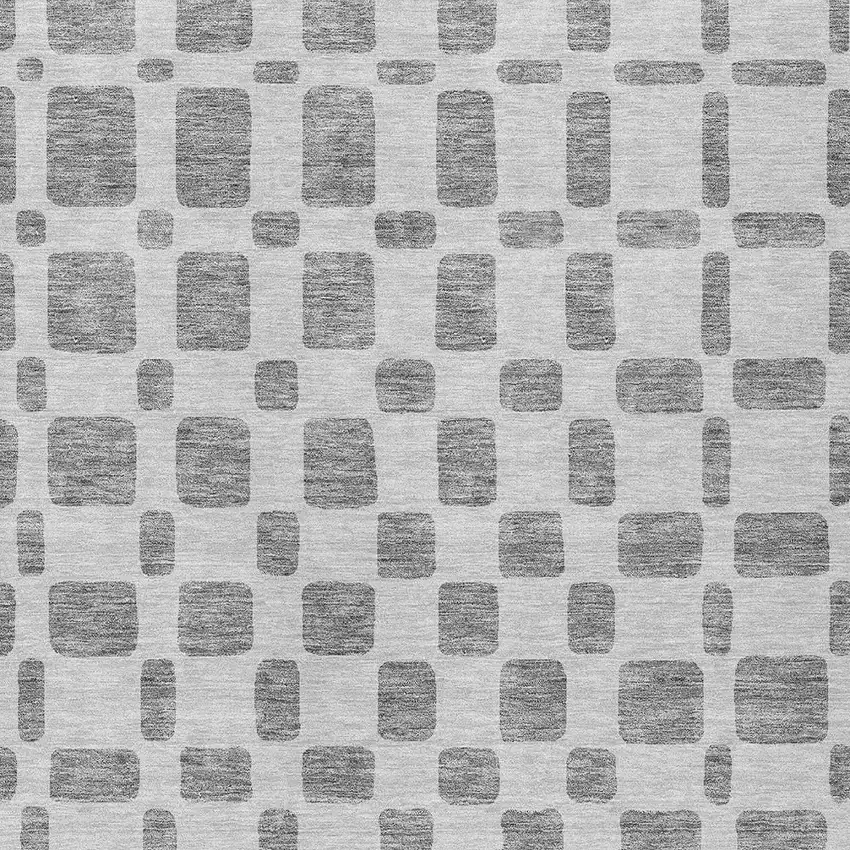 Gray And Ivory Geometric Washable Indoor Outdoor Area Rug Photo 6