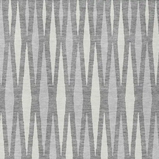 Gray And Ivory Geometric Washable Indoor Outdoor Area Rug Photo 6