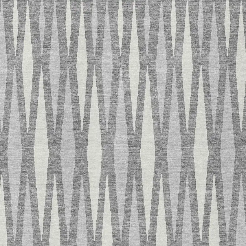 Gray And Ivory Geometric Washable Indoor Outdoor Area Rug Photo 6