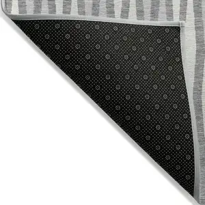 Photo of Gray And Ivory Geometric Washable Indoor Outdoor Area Rug