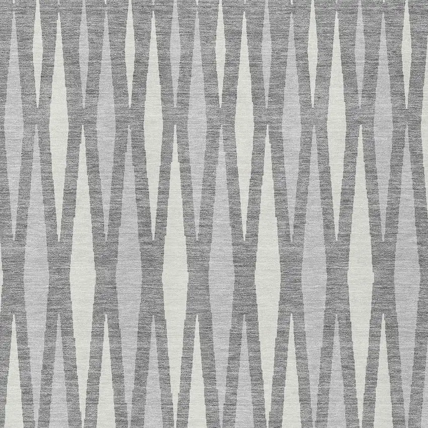 Gray And Ivory Geometric Washable Indoor Outdoor Area Rug Photo 6