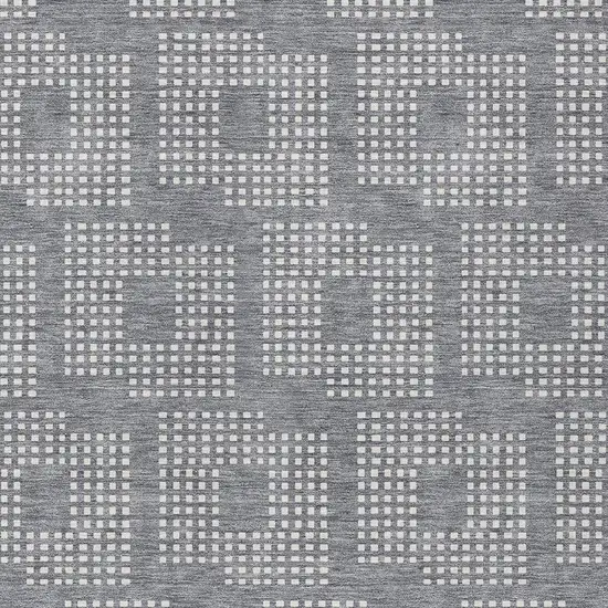 Gray And Ivory Geometric Washable Indoor Outdoor Area Rug Photo 6