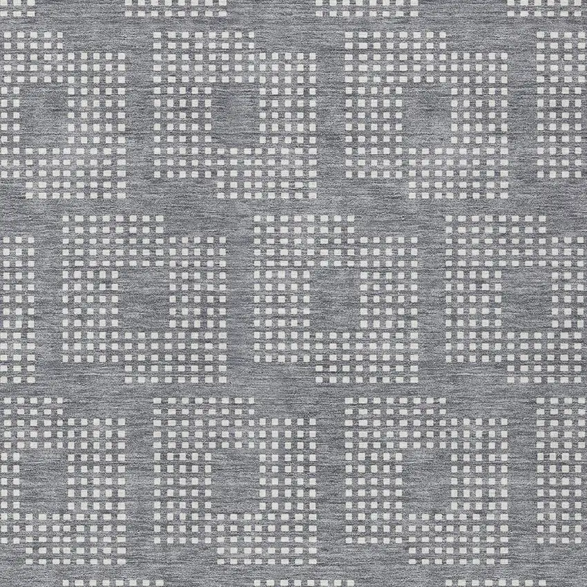 Gray And Ivory Geometric Washable Indoor Outdoor Area Rug Photo 6