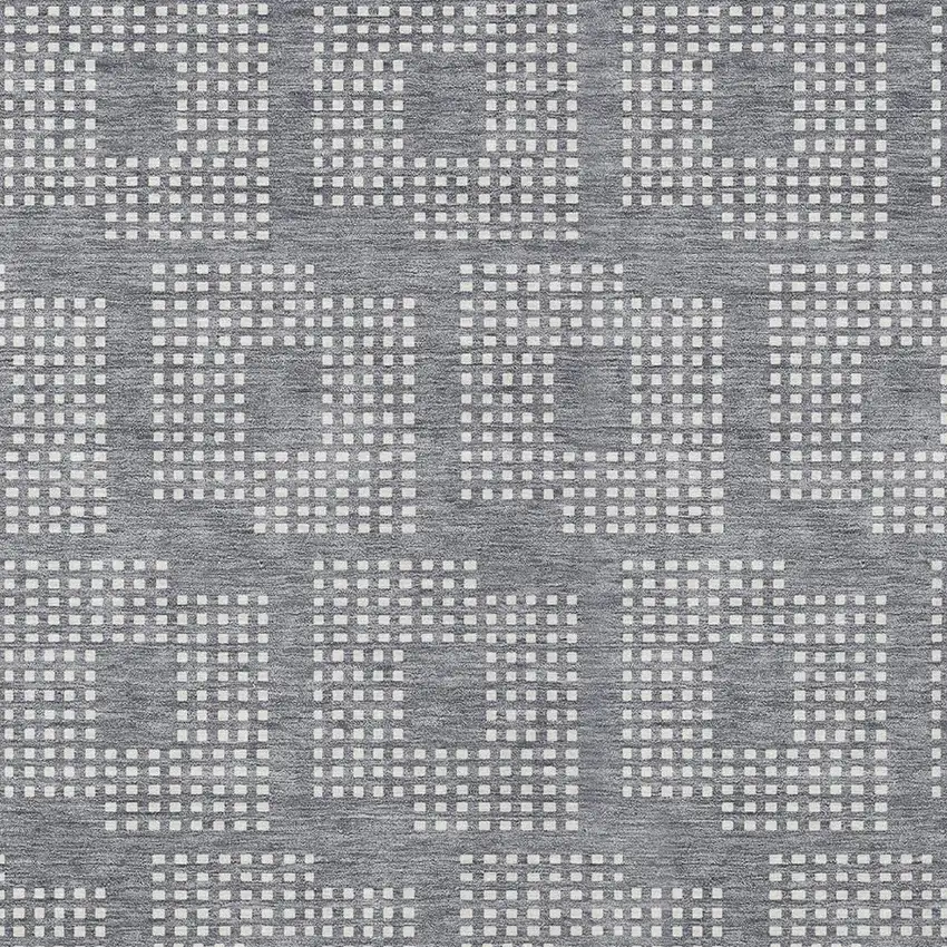 Gray And Ivory Geometric Washable Indoor Outdoor Area Rug Photo 6