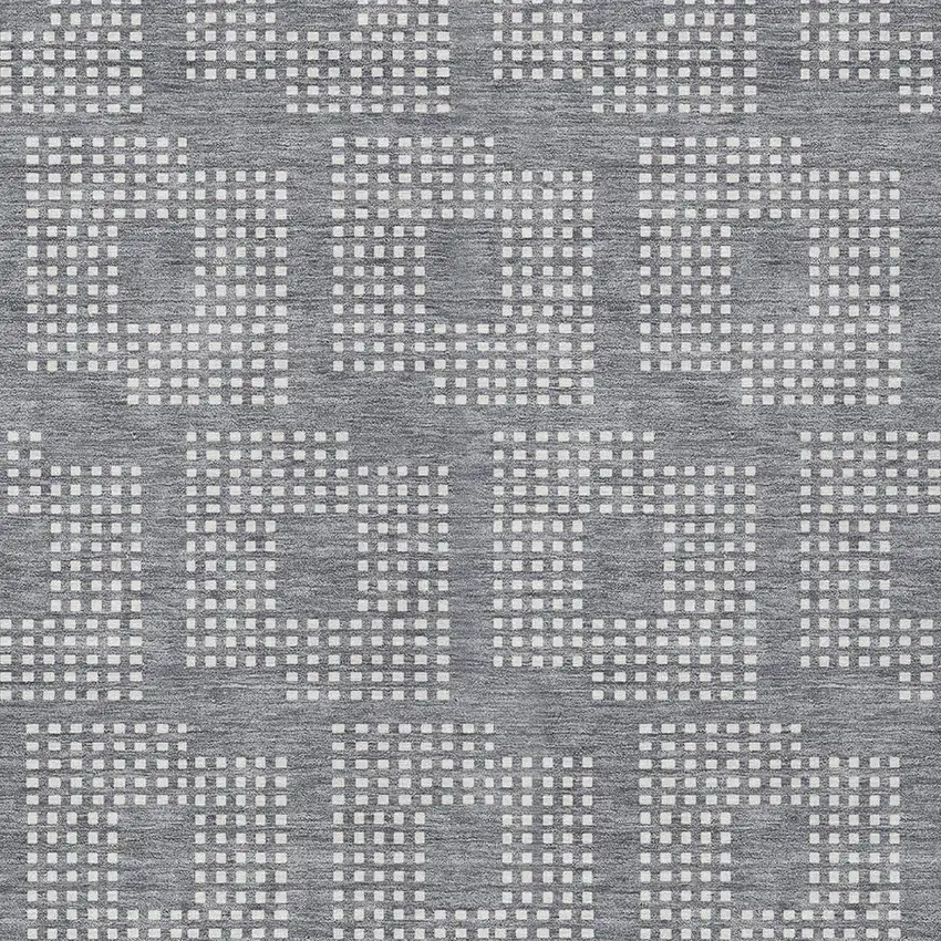 Gray And Ivory Geometric Washable Indoor Outdoor Area Rug Photo 6