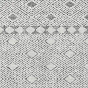 Photo of Gray And Ivory Geometric Washable Indoor Outdoor Area Rug
