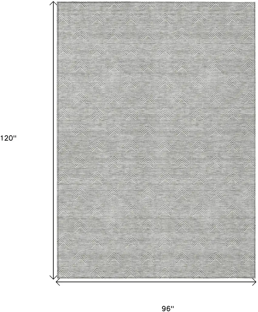 Gray And Ivory Geometric Washable Indoor Outdoor Area Rug Photo 3