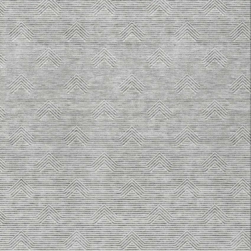 Gray And Ivory Geometric Washable Indoor Outdoor Area Rug Photo 6