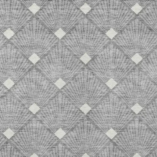 Gray And Ivory Geometric Washable Indoor Outdoor Area Rug Photo 7