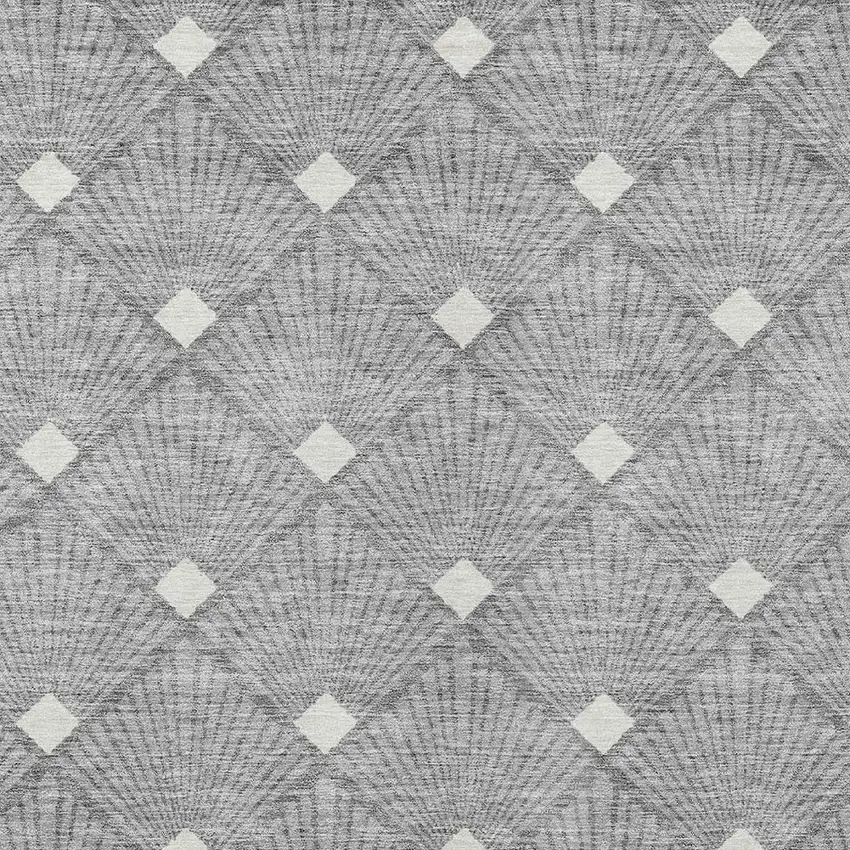 Gray And Ivory Geometric Washable Indoor Outdoor Area Rug Photo 7