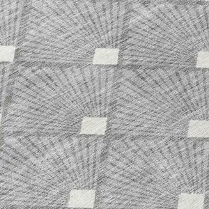Photo of Gray And Ivory Geometric Washable Indoor Outdoor Area Rug