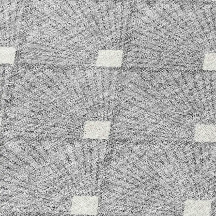 Gray And Ivory Geometric Washable Indoor Outdoor Area Rug Photo 6