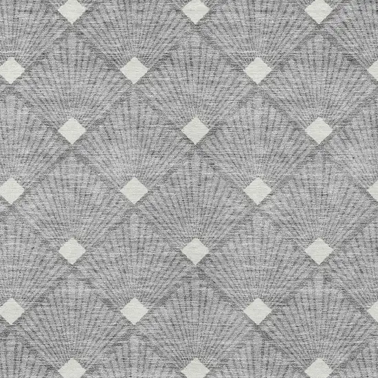 Gray And Ivory Geometric Washable Indoor Outdoor Area Rug Photo 7