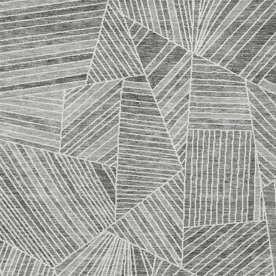 Gray And Ivory Geometric Washable Indoor Outdoor Area Rug Photo 7